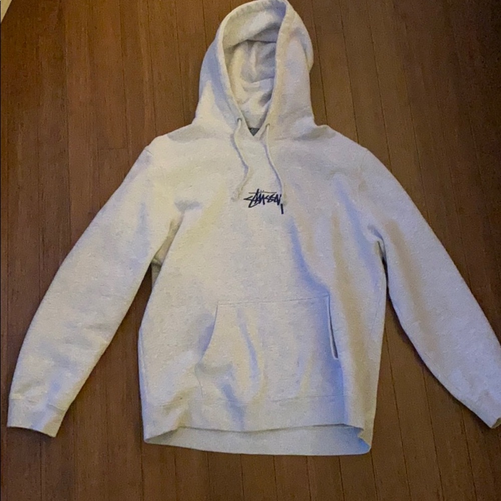 Stussy light grey hoodie